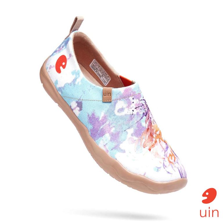 uin 西班牙原創設計 女鞋 帆布鞋 懶人鞋 緬因貓彩繪休閒鞋W1109546