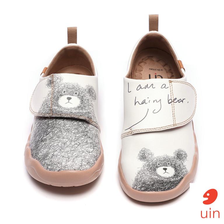uin 西班牙原創設計 童鞋 黏帶 守護熊彩繪休閒鞋K1109155