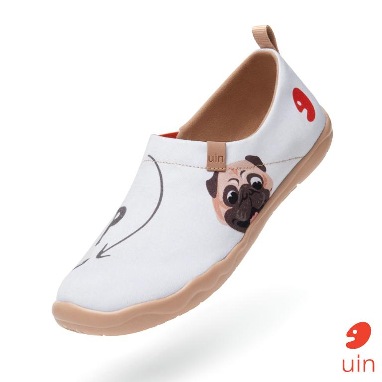 uin 西班牙原創設計 女鞋 帆布鞋 懶人鞋 巴哥的一天彩繪休閒鞋W1010036
