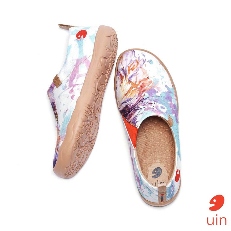 uin 西班牙原創設計 女鞋 帆布鞋 懶人鞋 緬因貓彩繪休閒鞋W1109546