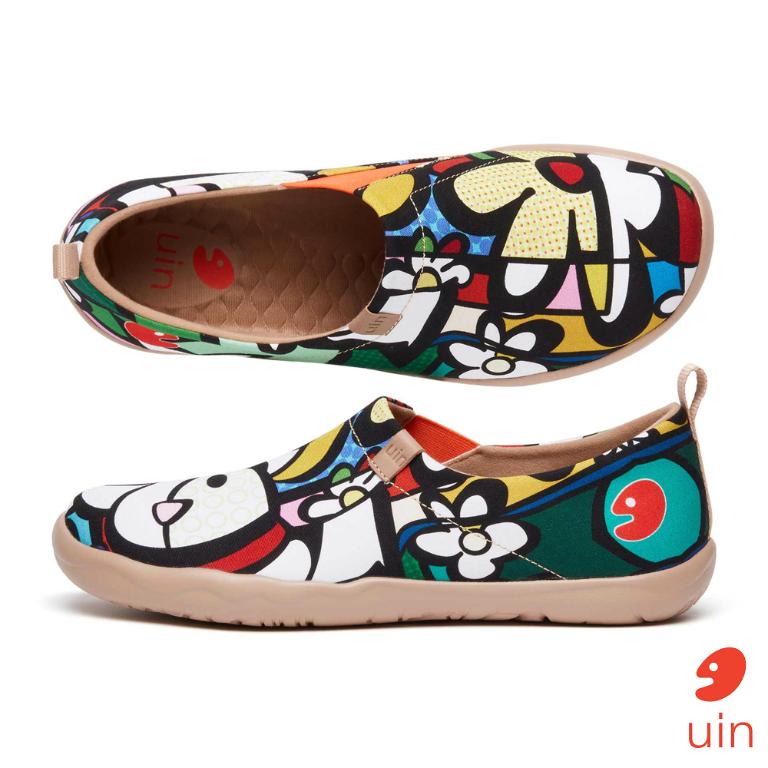 uin 西班牙原創設計 男鞋 帆布鞋 懶人鞋 夢幻花園彩繪休閒鞋M1010008