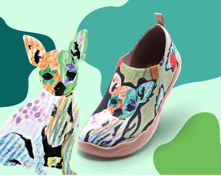 uin 西班牙原創設計 女鞋 帆布鞋 懶人鞋 旺仔彩繪休閒鞋W0101033