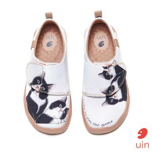 uin 西班牙 原創設計 童鞋 黏帶 牛奶貓彩繪休閒鞋K1109139