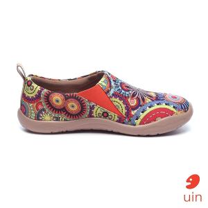 uin 西班牙原創設計 女鞋 帆布鞋 懶人鞋 花花世界彩繪休閒鞋82012078