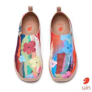 uin 西班牙原創設計 女鞋 帆布鞋 懶人鞋 斑斕夏花彩繪休閒鞋W1010058