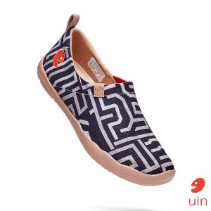 uin 西班牙原創設計 男鞋 帆布鞋 懶人鞋 謎圖彩繪休閒鞋M1109277