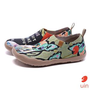 uin 西班牙原創設計 女鞋 帆布鞋 懶人鞋 旺仔彩繪休閒鞋W0101033