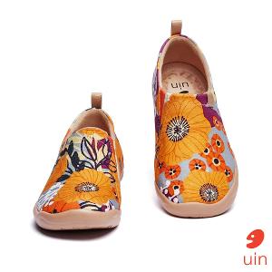 uin 西班牙原創設計 女鞋 帆布鞋 懶人鞋 百花林彩繪休閒鞋W1109374
