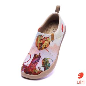 uin 西班牙原創設計 女鞋 帆布鞋 懶人鞋 春日巴黎彩繪休閒鞋W0101009