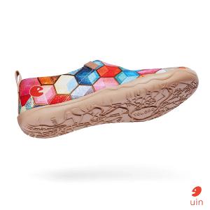 uin 西班牙原創設計 女鞋 帆布鞋 懶人鞋 彩瓷彩繪休閒鞋W1109381