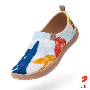 uin 西班牙原創設計 女鞋 帆布鞋 懶人鞋 蠟筆小狗彩繪休閒鞋W1010038