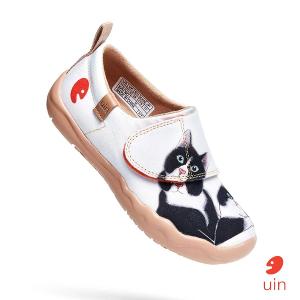 uin 西班牙 原創設計 童鞋 黏帶 牛奶貓彩繪休閒鞋K1109139