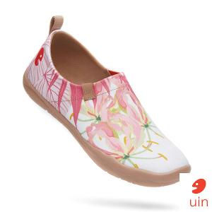 uin 西班牙原創設計 女鞋 帆布鞋 懶人鞋 熱帶花語彩繪休閒鞋W1010069