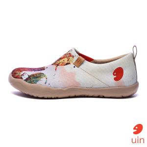 uin 西班牙原創設計 女鞋 帆布鞋 懶人鞋 春日巴黎彩繪休閒鞋W0101009