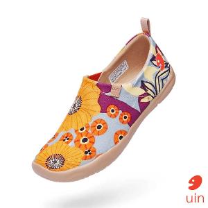 uin 西班牙原創設計 女鞋 帆布鞋 懶人鞋 百花林彩繪休閒鞋W1109374