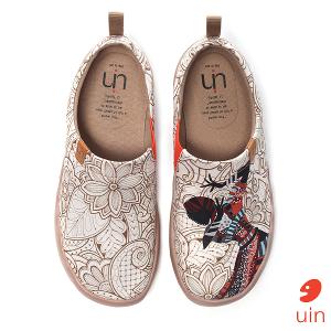 uin 西班牙原創設計 女鞋 帆布鞋 懶人鞋 黑珍珠彩繪休閒鞋82012076