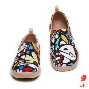 uin 西班牙原創設計 女鞋 帆布鞋 懶人鞋 夢幻花園彩繪休閒鞋W1010014