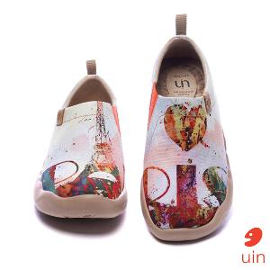 uin 西班牙原創設計 女鞋 帆布鞋 懶人鞋 春日巴黎彩繪休閒鞋W0101009