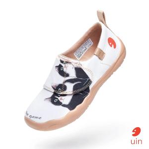 uin 西班牙 原創設計 童鞋 黏帶 牛奶貓彩繪休閒鞋K1109139