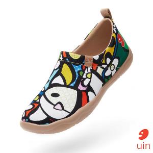 uin 西班牙原創設計 女鞋 帆布鞋 懶人鞋 夢幻花園彩繪休閒鞋W1010014