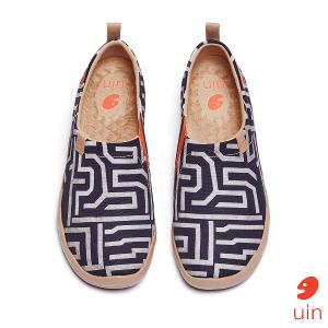 uin 西班牙原創設計 男鞋 帆布鞋 懶人鞋 謎圖彩繪休閒鞋M1109277
