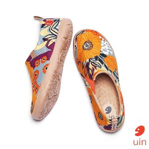 uin 西班牙原創設計 女鞋 帆布鞋 懶人鞋 百花林彩繪休閒鞋W1109374