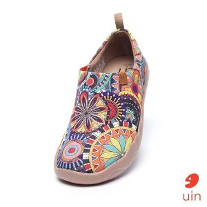 uin 西班牙原創設計 女鞋 帆布鞋 懶人鞋 花花世界彩繪休閒鞋82012078