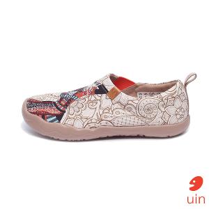 uin 西班牙原創設計 女鞋 帆布鞋 懶人鞋 黑珍珠彩繪休閒鞋82012076