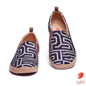 uin 西班牙原創設計 男鞋 帆布鞋 懶人鞋 謎圖彩繪休閒鞋M1109277