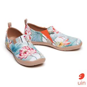 uin 西班牙原創設計 女鞋 帆布鞋 懶人鞋 夏荷彩繪休閒鞋W1010065
