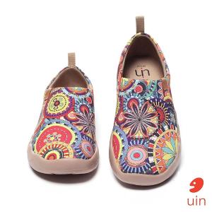 uin 西班牙原創設計 女鞋 帆布鞋 懶人鞋 花花世界彩繪休閒鞋82012078