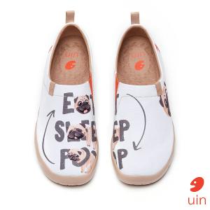 uin 西班牙原創設計 男鞋 帆布鞋 懶人鞋 巴哥的一天彩繪休閒鞋M1010032