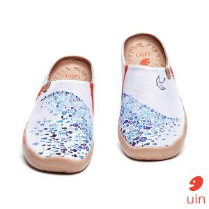 uin 西班牙原創設計 女鞋 帆布鞋 懶人鞋 半包鞋 半拖鞋 飛翔的魚休閒鞋W1122488