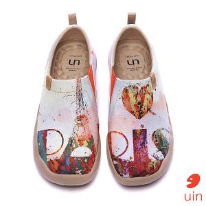 uin 西班牙原創設計 女鞋 帆布鞋 懶人鞋 春日巴黎彩繪休閒鞋W0101009