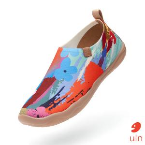 uin 西班牙原創設計 女鞋 帆布鞋 懶人鞋 斑斕夏花彩繪休閒鞋W1010058
