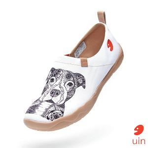 uin 西班牙原創設計 男鞋 帆布鞋 懶人鞋 斗牛愛犬彩繪休閒鞋M1109292