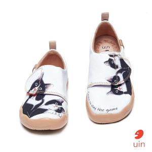 uin 西班牙 原創設計 童鞋 黏帶 牛奶貓彩繪休閒鞋K1109139