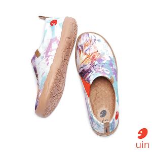 uin 西班牙原創設計 女鞋 帆布鞋 懶人鞋 緬因貓彩繪休閒鞋W1109546