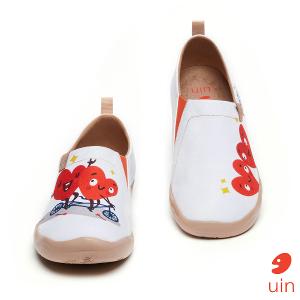 uin 西班牙原創設計 男鞋 帆布鞋 懶人鞋 愛的腳踏車彩繪休閒鞋M1010021