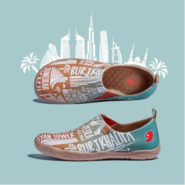 uin 西班牙原創設計 女鞋 帆布鞋 懶人鞋 相約迪拜彩繪休閒鞋W1010583