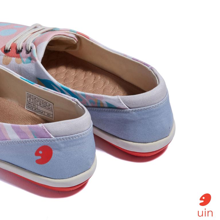 uin 西班牙原創設計 女鞋 帆布鞋 懶人鞋 伊利特2植物彩紋彩繪休閒鞋W1620748