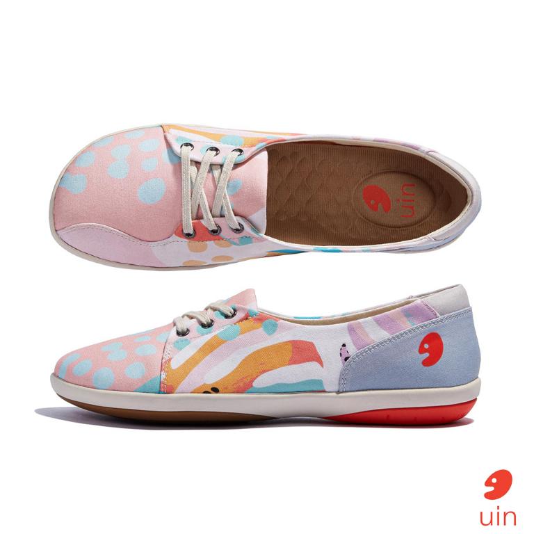 uin 西班牙原創設計 女鞋 帆布鞋 懶人鞋 伊利特2植物彩紋彩繪休閒鞋W1620748