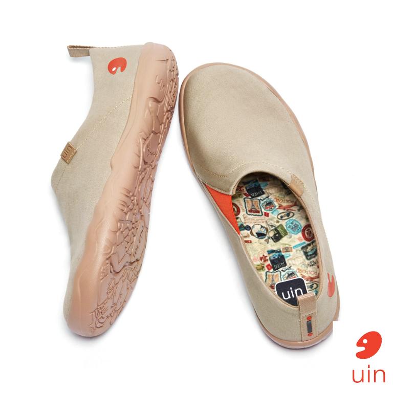 uin 西班牙原創設計 女鞋 帆布鞋 懶人鞋 托萊多素色蒼黃休閒鞋W1109390