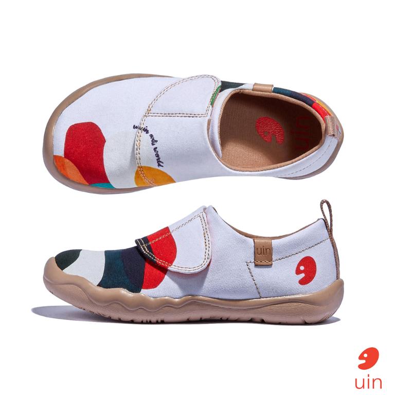 uin 西班牙原創設計 童鞋 黏帶 帆布鞋 延伸彩繪休閒鞋K1010053