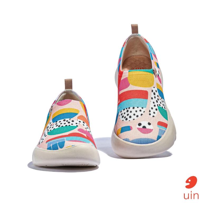 uin 西班牙原創設計 女鞋 帆布鞋 懶人鞋 快樂崇拜2彩繪休閒鞋W1010769