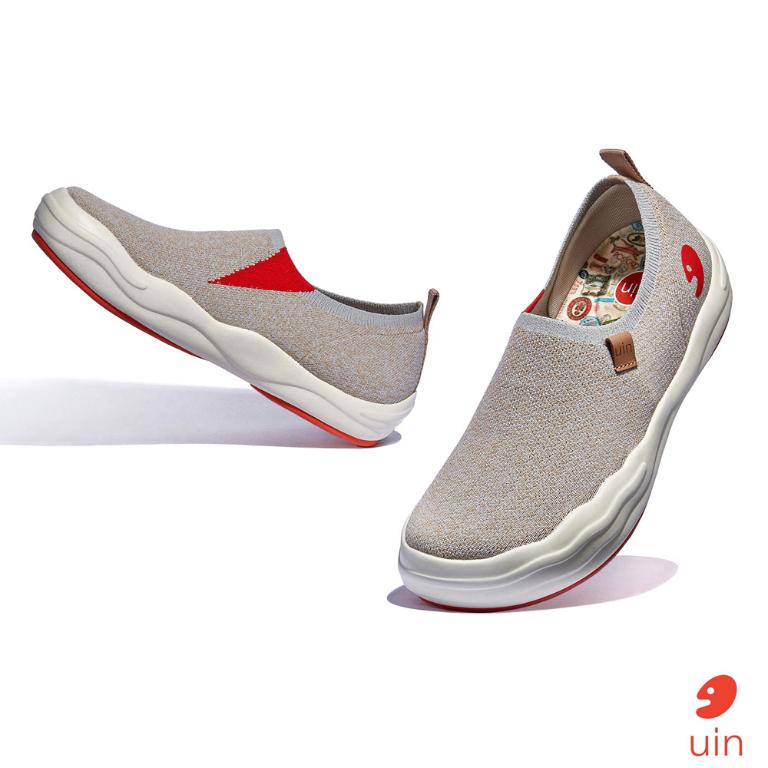 uin 西班牙原創設計 女鞋 帆布鞋 懶人鞋 托萊多8蔥厥灰素色休閒鞋W1700801