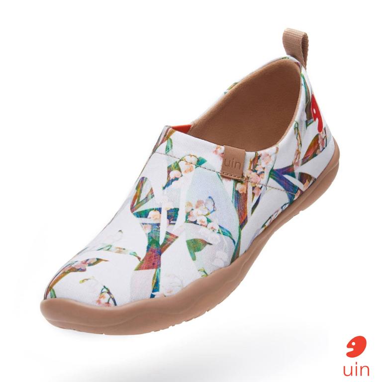 uin 西班牙原創設計 女鞋 帆布鞋 懶人鞋 影綽鈴蘭彩繪休閒鞋W1010066