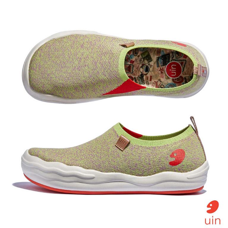 uin 西班牙原創設計 女鞋 帆布鞋 懶人鞋 托萊多8青苔綠素色休閒鞋W1700802