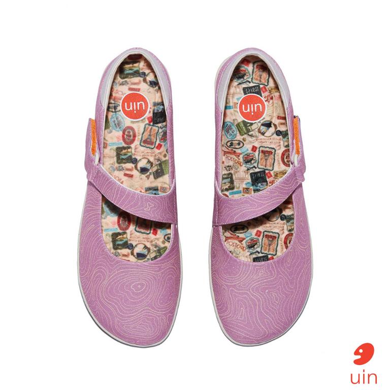 uin 西班牙原創設計 女鞋 帆布鞋 懶人鞋 伊利特3丁香紫素色休閒鞋W1620753