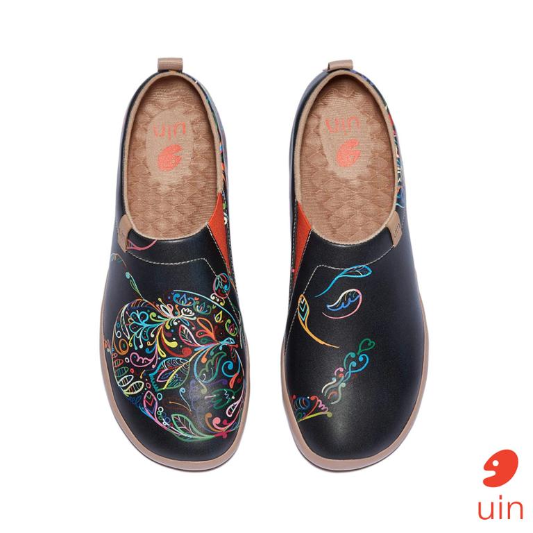 uin 西班牙原創設計 女鞋 懶人鞋 樂褔鞋 彩壺彩繪休閒鞋W1010349